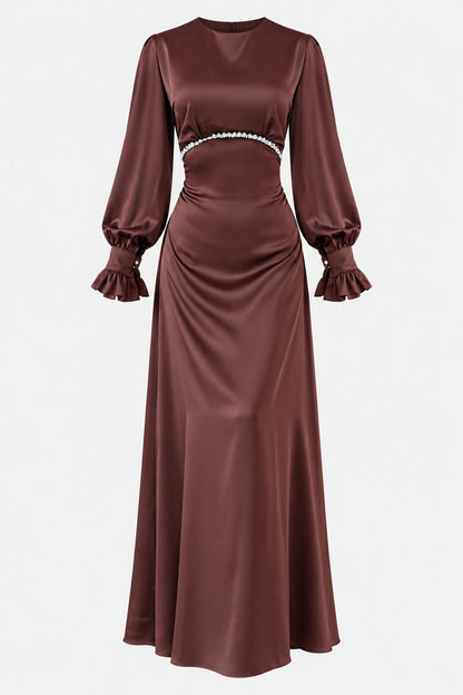 The Seraphina Embellished Satin Maxi Dress