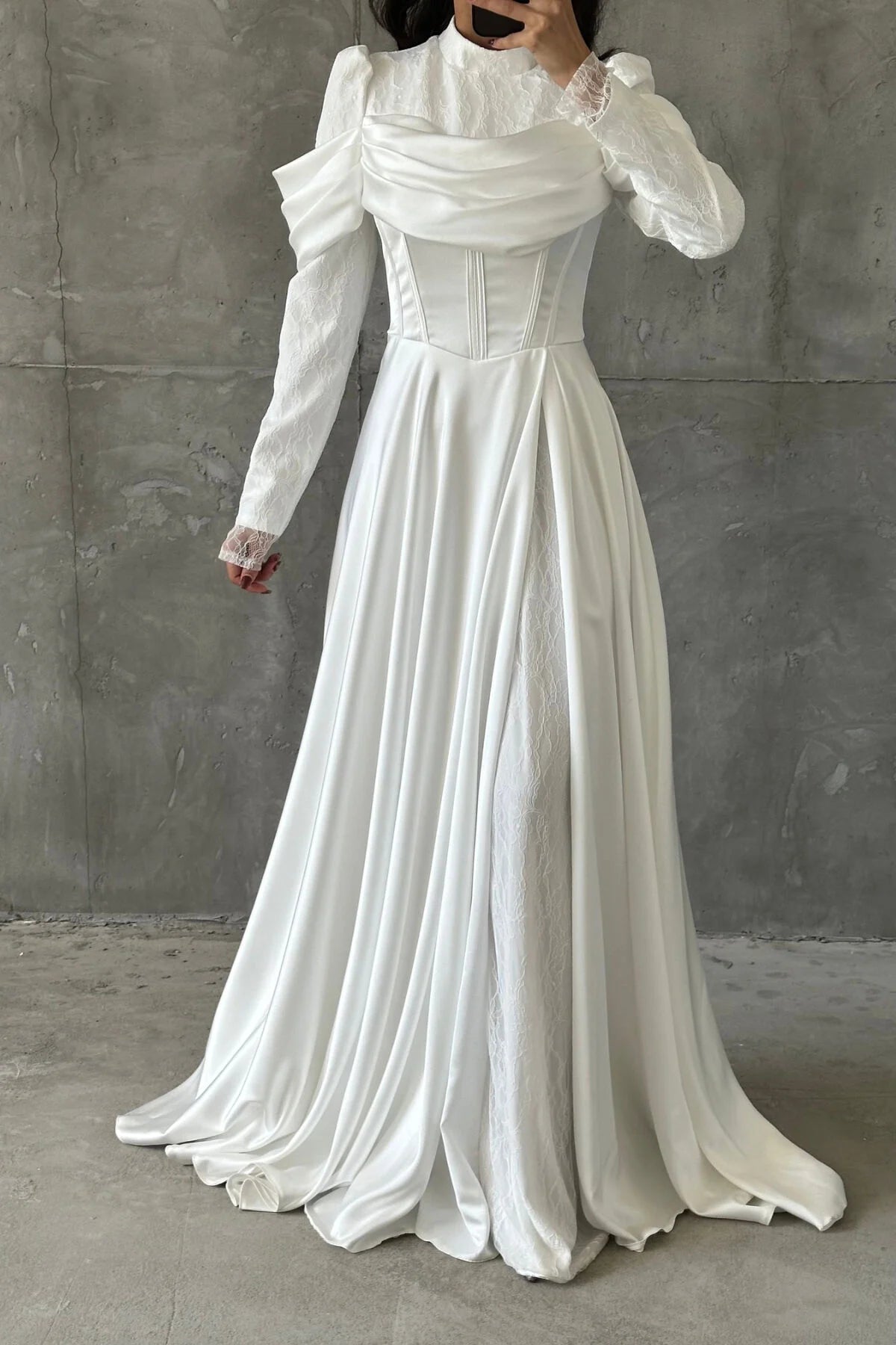 The Safiya Olive Corset Evening Gown