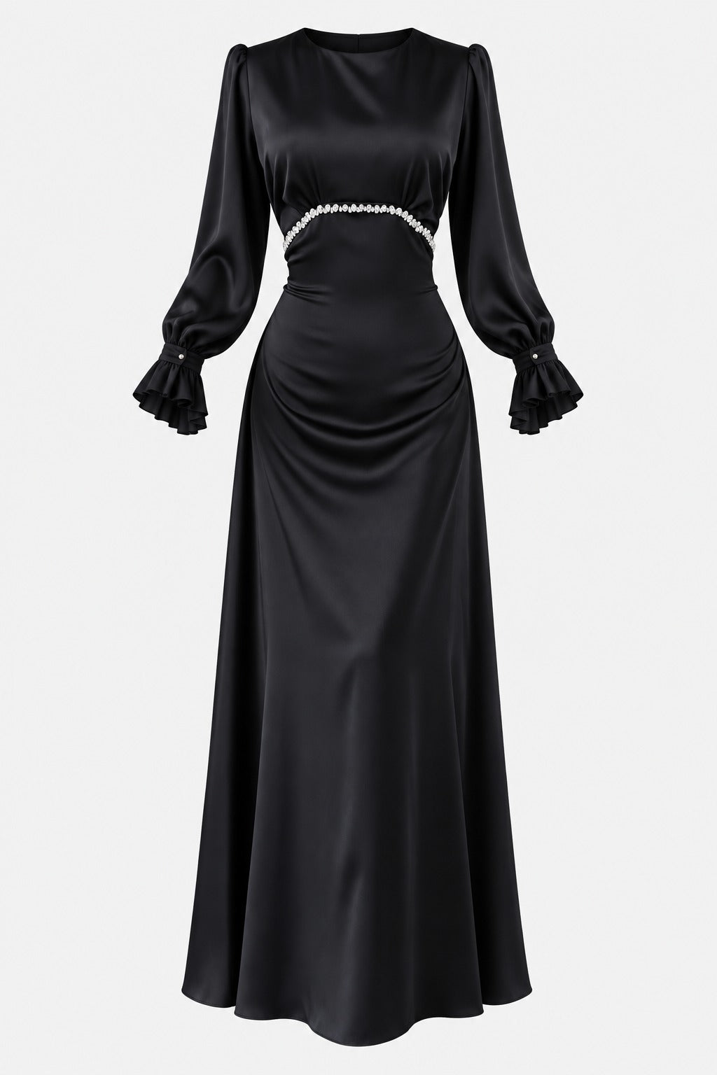 The Seraphina Embellished Satin Maxi Dress