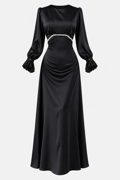 The Seraphina Embellished Satin Maxi Dress