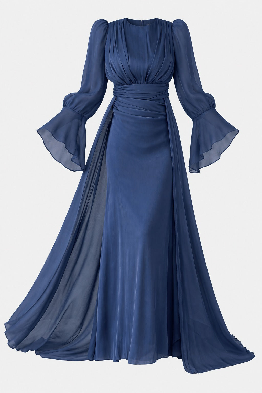 The Selene Cape Draped Evening Gown