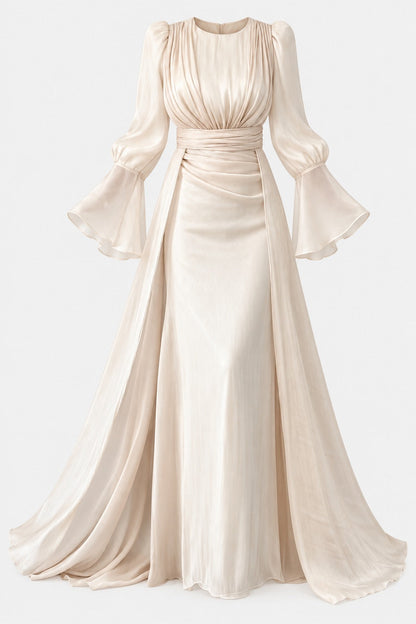 The Selene Cape Draped Evening Gown